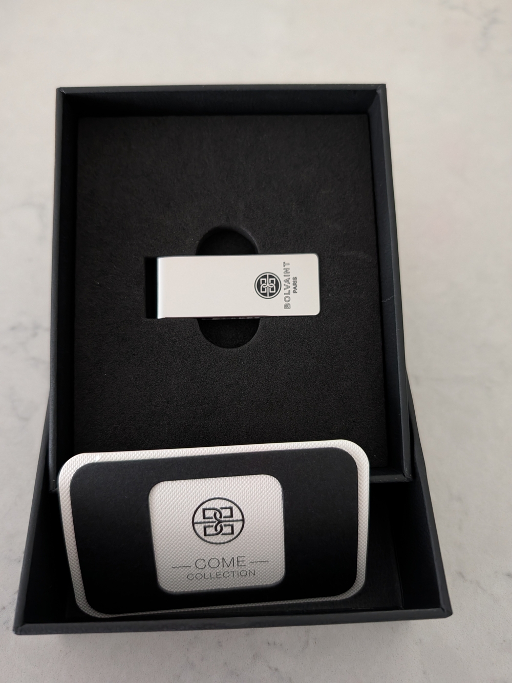 BOLVANAR Silver Money Clip and Card Holder Set